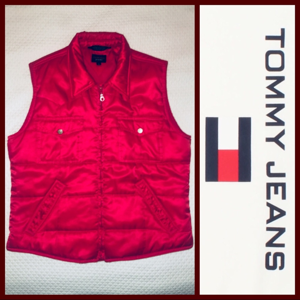 💯NEW PRICE💯VINTAGE TOMMY HILFIGER JEANS RED VEST